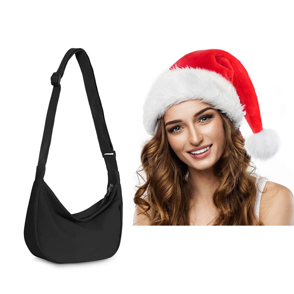1203 Christmas Hat Santa Hat for Adults,Small Sling Bag Man
